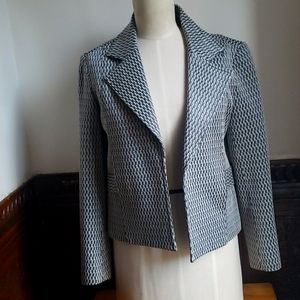 THEORY Open Collared Abstract Blazer Sz 4